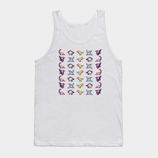 Discreet Pride Dinosaur Pattern Tank Top by ColoredRatioDesign